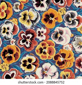 a solid bloom flowers with multicolor illustration vector design digital image for clothes motif