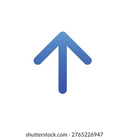 Solid blue up arrow icon for directional guidance and mobile navigation