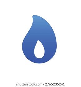 Solid blue fire flame icon for heat energy and gas power symbol