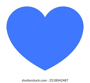 A solid blue heart shape, representing love and affection. Ideal for themes like love, romance, Valentine s Day, emotions, and relationships. The vector is clean and minimalist.