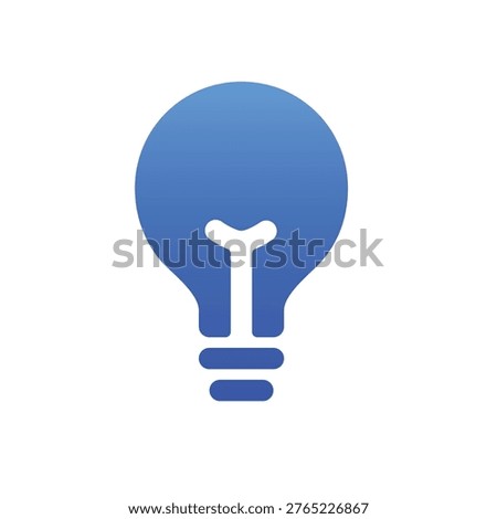 Solid blue light bulb icon representing creative idea and innovation