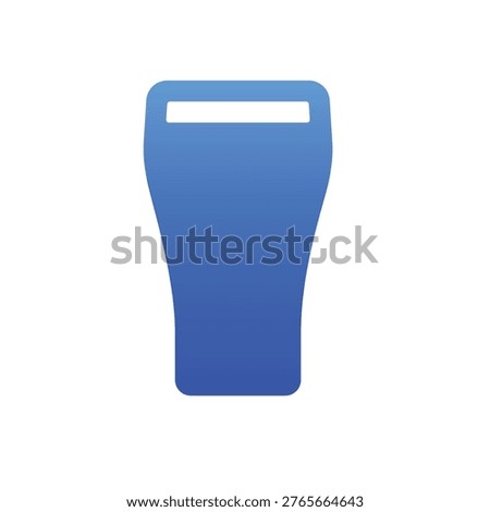 Solid blue pint glass icon for pub beverage and drink refreshment