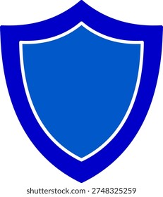 Solid blue shield frame protection icon