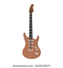 Solid Body Electric Guitar Musical Instrument Vector. Electric Guitar Element on White Background.
