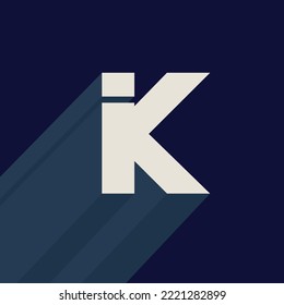 solid bold typographic logo made up of Letters IK 