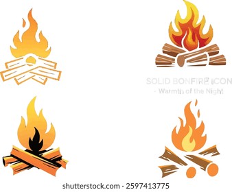 Solid Bonfire Icon - Warmth of the Night