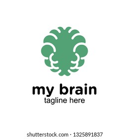 solid brain logo design inspiration, clip art vector