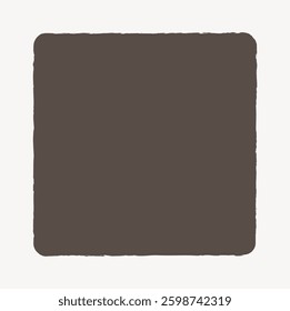 Solid brown square with rounded corners. Brown square design. Simple brown square. Minimalist brown square shape on a light background. Minimal shape vector.