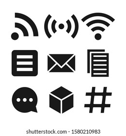 Solid business feed icon set design vector template