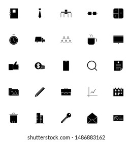 solid business icons set. icon set for business, company, office, work and web.