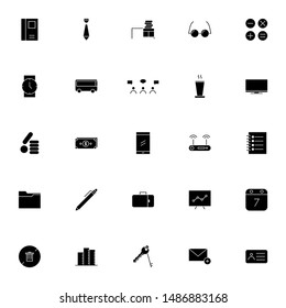 solid business icons set. icon set for business, company, office, work and web.