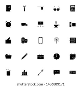 solid business icons set. icon set for business, company, office, work and web.