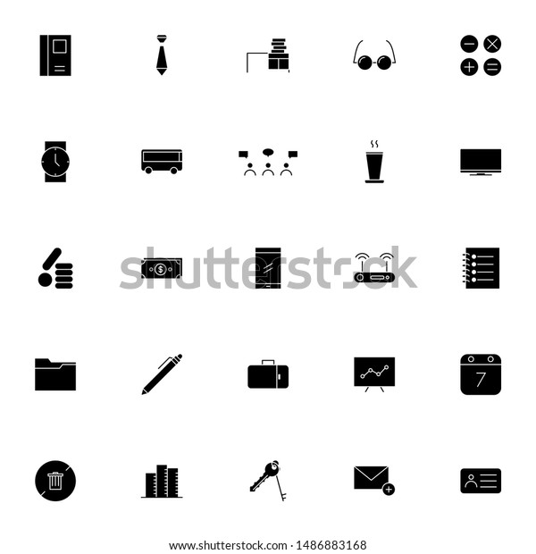 solid business icons set. icon set for business,\
company, office, work and\
web.