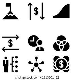 Solid Business Set icon set vector