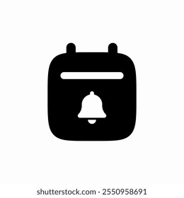 vetor de sinal de ícone de sino de notificação do calendário sólido