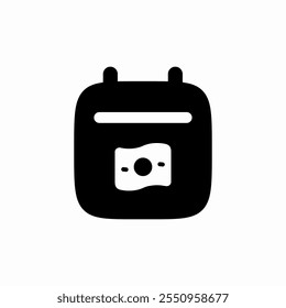 Vector de signo de icono de día de sueldo de calendario sólido