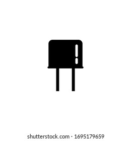 Solid capacitor icon, electronic part sign design