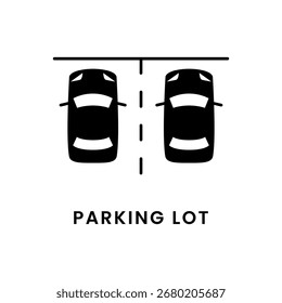 Solid Cars Parking Lot Icons