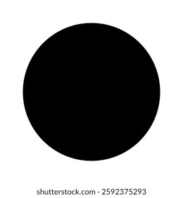 Solid circle icon with a clean and minimalistic design. Ideal for buttons, indicators, shapes, and digital interface elements.
