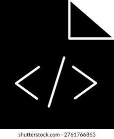 Solid code document icon for software development