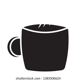 Solid coffee glyph icon black