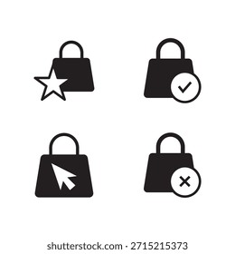 Sólida colección de estrellas Hacer clic e íconos de éxito