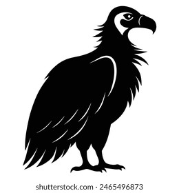 Solid color Bearded Vulture animal vector on white background