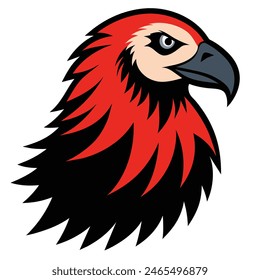 Solid color Bearded Vulture animal vector on white background