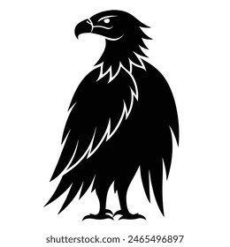 Solid color Bearded Vulture animal vector on white background