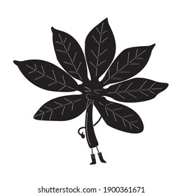 Solid Color Cassava Leaves Icon Design
