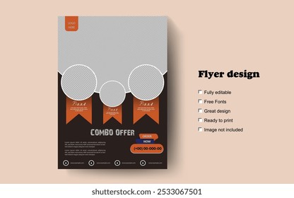 A solid color food flyer design