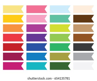 Solid Color Half Banner Flag Tag Clip Button