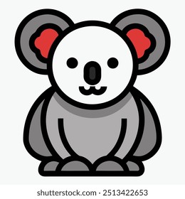 Solid color Koala animal vector design