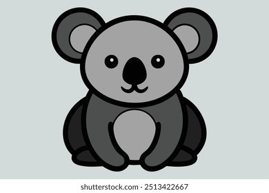 Cor sólida Koala design vetorial animal