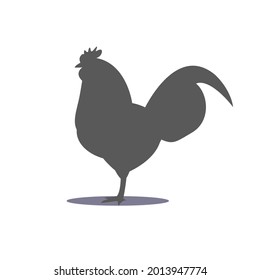 a solid color rooster can be used for a chicken farm logo or fresh meat supplier.