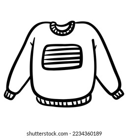 solid color wool sweater. vector illustration. isolated on white.