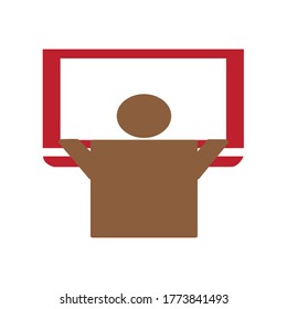 Interacciones de iconos planos de color sólido con laptops