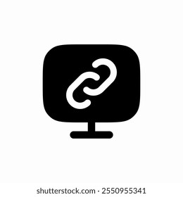 solid computer link chain icon sign vector