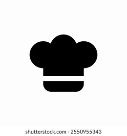 solid cook chief hat icon sign vector