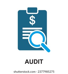 Contabilidad de iconos de color azul oscuro sólido. Finanzas. Contiene iconos como crédito, depósito, informe, auditoría y más. Vector editable