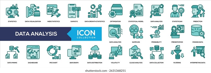 Sólido - Coleta de Ícones de Análise de Dados