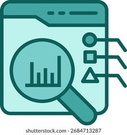 Solid Data Analysis Icon Vector Illustration