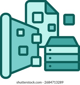 Solid Data Visualization Icon Vector Illustration