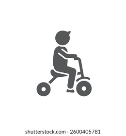 A Solid Depiction of a Child Riding a Tricycle
