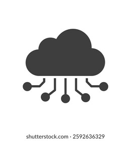 A Solid Depiction of a Cloud With Connected Nodes, Representing Ai-Powered Cloud Computing