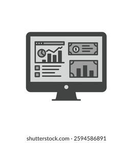 A Solid Depiction of a Computer Screen Displaying Bookkeeping Software, Representing Digital Financial Tracking