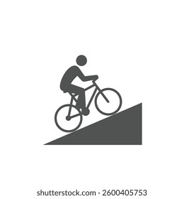 A Solid Depiction of a Cyclist Pedaling Uphill
