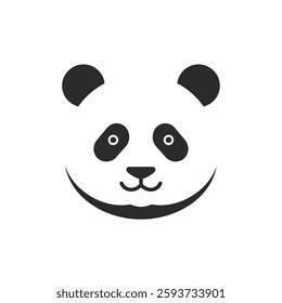 A Solid Depiction of a Panda Head, Representing Gentleness and Conservation