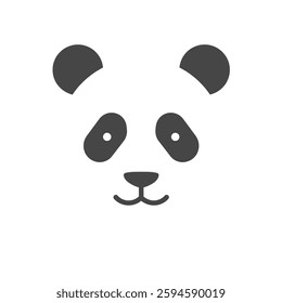 A Solid Depiction of a Panda Head, Representing Gentleness and Conservation