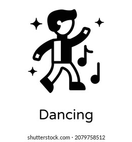 The solid design of dancing icon, party time 